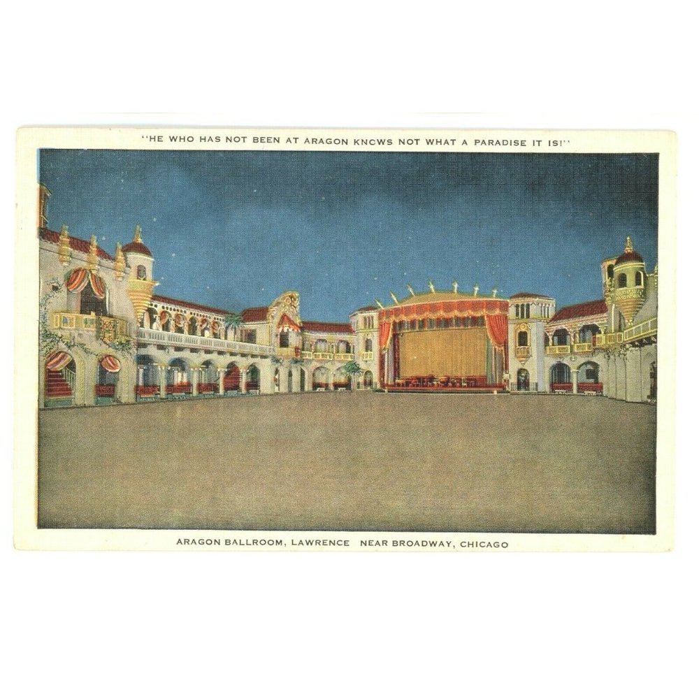 Vintage Postcard Chicago Illinois Aragorn Ballroom Broadway Posted Stamped